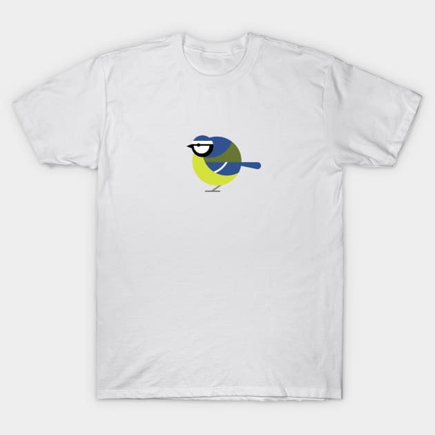 Fat Bird - Blue Tit T-Shirt by garethrowson